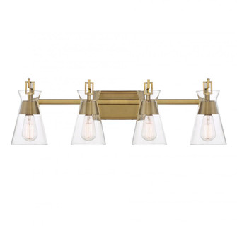 Lakewood 4-Light Bathroom Vanity Light in Warm Brass (128|8-1830-4-322)