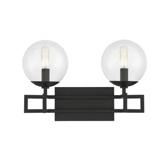 Crosby 2-Light Bathroom Vanity Light in Matte Black (128|8-1860-2-BK)