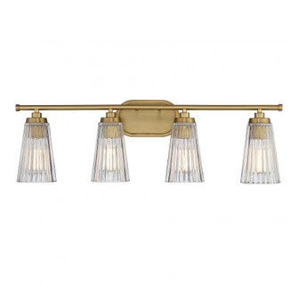 Chantilly 4-Light Bathroom Vanity Light in Warm Brass (128|8-1745-4-322)