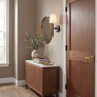 Brody 1-Light Wall Sconce in Matte Black with Warm Brass Accents (128|9-1632-1-143)