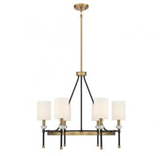 Tivoli 6-Light Chandelier in Matte Black with Warm Brass Accents (128|1-1893-6-143)