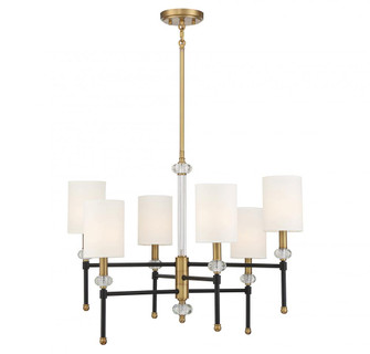 Tivoli 6-Light Chandelier in Matte Black with Warm Brass Accents (128|1-1887-6-143)