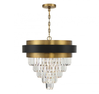 Marquise 4-Light Chandelier in Matte Black with Warm Brass Accents (128|1-1669-4-143)