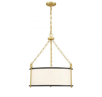 Kian 3-Light Pendant in Matte Black with True Gold (128|7-1920-3-261)