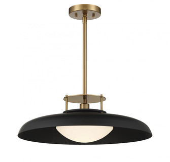 Gavin 1-Light Pendant in Matte Black with Warm Brass Accents (128|7-1690-1-143)
