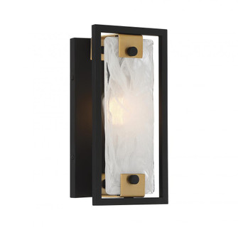 Hayward 1-Light Wall Sconce in Matte Black with Warm Brass Accents (128|9-1697-1-143)