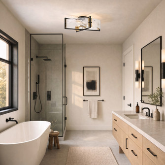 Hayward 4-Light Ceiling Light in Matte Black with Warm Brass Accents (128|6-1695-4-143)