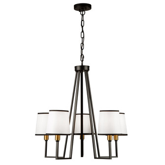 Coco 5 Light Chandelier Black and Gold (12|SC13345BK)