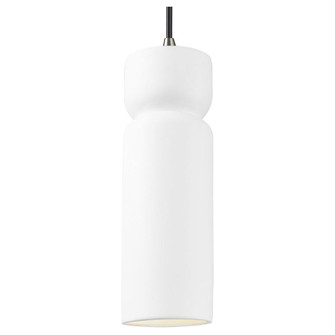 Tall Hourglass LED Pendant (254|CER-6510-WHT-NCKL-BKCD-LED1-700)