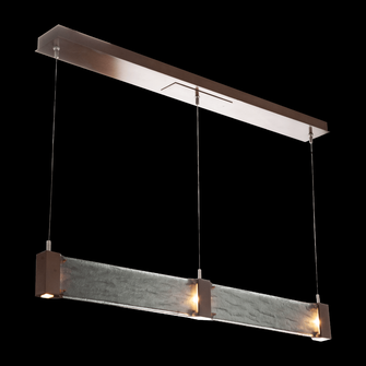 Parallel Linear Suspension-Gilded Brass-Granite Glass (1289|PLB0042-47-GB-SG-CA1-L3)