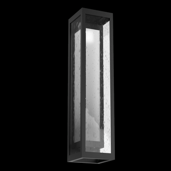 Outdoor Tall Double Box Cover Sconce with Glass-Textured Black-Glass (1289|ODB0027-26-TB-F-L2)