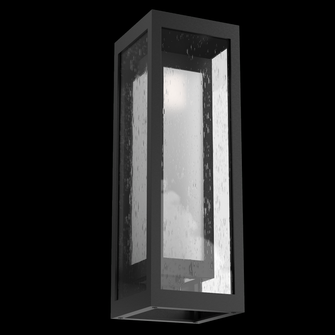 Outdoor Double Box Cover Sconce with Glass-Textured Black-Glass (1289|ODB0027-18-TB-F-L2)