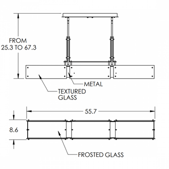 Urban Loft Trestle Linear - 55-Inch (LED) (1289|PLB0026-0C-BS-BG-001-L1)