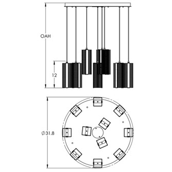 Downtown Mesh Round 11pc Multi-Pendant (1289|CHB0020-11-FB-0-C01-E2)