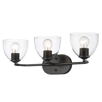 Golden Lighting Roxie 3-light Vanity in Matte Black (36|6958-BA3 BLK-BLK-CLR)