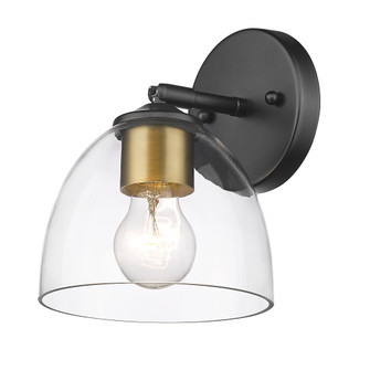 Golden Lighting Roxie 1-light Wall Sconce in Matte Black and Brushed Champagne Brass Accents (36|6958-1W BLK-BCB-CLR)
