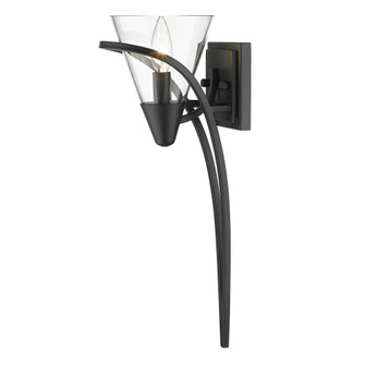 Wry Lighting Olympia 1-light Wall Sconce in Matte Black (36|1648-1W BLK-CLR)