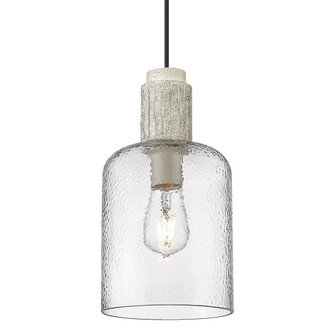 Pedra Small Pendant in Matte Black with Hammered Clear Glass (36|1086-S BLK-HCG)