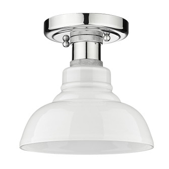 Carver CH Flush Mount in Chrome with Vintage Milk Glass Shade (36|0305-FM CH-VMG)