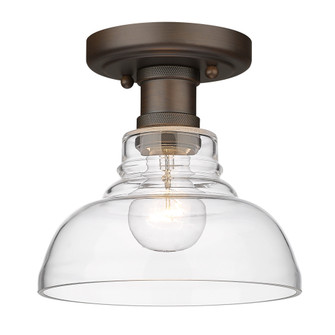 Yep by Golden Lighting Carver 1-light Flush Mount in Rubbed Bronze (36|0305-FM RBZ-CLR)