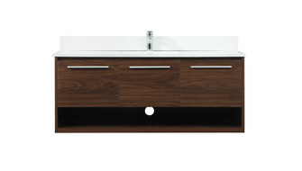 48 inch Single bathroom vanity in walnut with backsplash (758|VF43548MWT-BS)