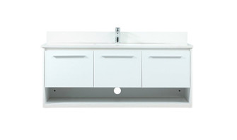 48 inch Single bathroom vanity in white with backsplash (758|VF43548MWH-BS)