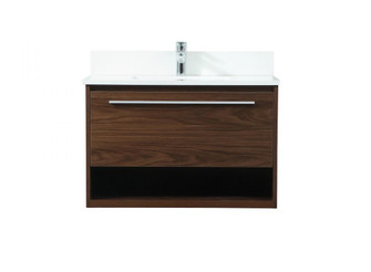 30 inch Single bathroom vanity in walnut with backsplash (758|VF43530MWT-BS)