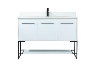 48 inch Single bathroom vanity in white with backsplash (758|VF42548MWH-BS)