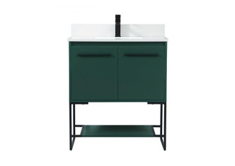 30 inch Single bathroom vanity in green with backsplash (758|VF42530MGN-BS)