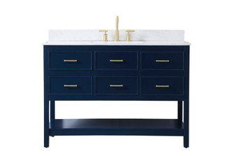 48 Inch Single Bathroom Vanity in Blue with Backsplash (758|VF19048BL-BS)