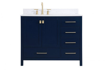 42 inch Single Bathroom Vanity in Blue with Backsplash (758|VF18842BL-BS)