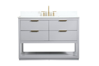 48 inch Single bathroom vanity in grey with backsplash (758|VF19248GR-BS)