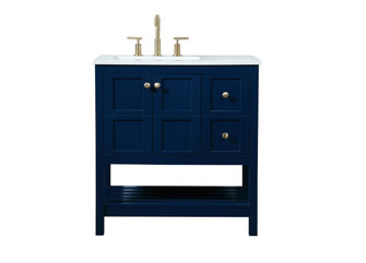 32 inch Single bathroom vanity in blue (758|VF16432BL)