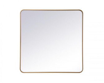 Soft corner metal rectangular mirror 36x36 inch in Brass (758|MR803636BR)