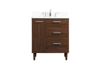 30 inch bathroom vanity in Walnut with backsplash (758|VF47030MWT-BS)