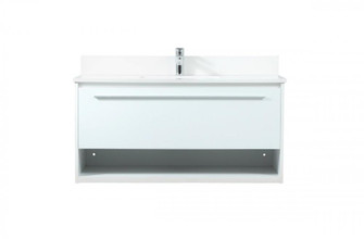 40 inch Single bathroom vanity in white with backsplash (758|VF43540MWH-BS)