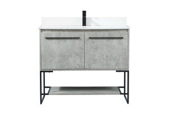 40 Inch Single Bathroom Vanity in Concrete Grey with Backsplash (758|VF42540MCG-BS)