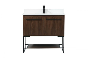36 inch Single bathroom vanity in walnut with backsplash (758|VF42536MWT-BS)