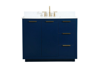 42 inch Single bathroom vanity in blue with backsplash (758|VF19442BL-BS)