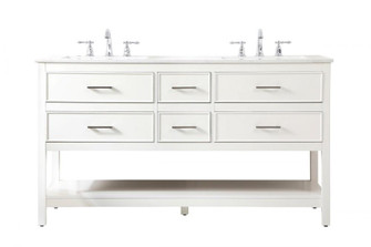 60 inch double bathroom vanity in white (758|VF19060DWH)