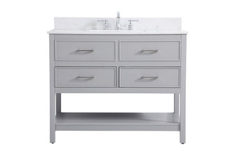 42 Inch Single Bathroom Vanity in Gray with Backsplash (758|VF19042GR-BS)