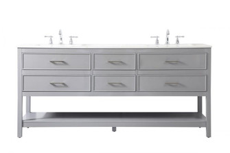 72 inch double bathroom vanity in gray (758|VF19072DGR)