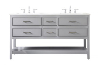 60 inch double bathroom vanity in gray (758|VF19060DGR)