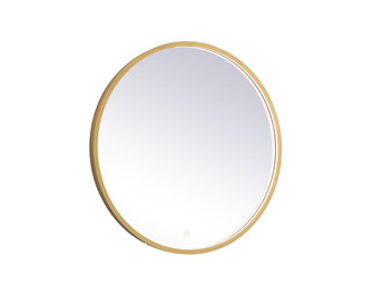 Pier 28 inch LED mirror with adjustable color temperature 3000K/4200K/6400K in brass (758|MRE6028BR)