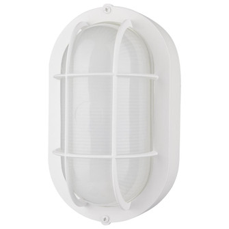 LED Small Oval Bulk Head Fixture; White Finish with White Glass (81|62/1388)