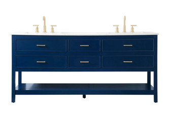 72 Inch Double Bathroom Vanity in Blue (758|VF19072DBL)