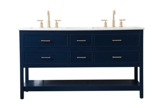 60 Inch Double Bathroom Vanity in Blue (758|VF19060DBL)
