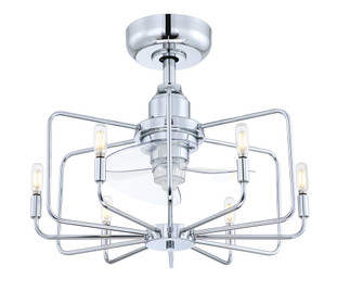 Influencer 22 inch Indoor Ceiling Fan with LED Bulb Light Kit - Chrome with Clear blades (90|FP3075CH)