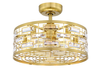 Klout 22 inch Indoor Ceiling Fandelier with LED Light Kit - Satin Brass with Clear blades (90|FP3070BS)