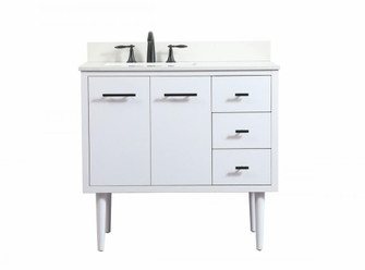 36 inch Single bathroom vanity in white with backsplash (758|VF48036MWH-BS)